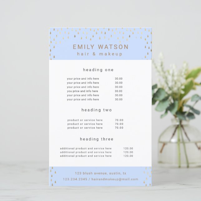 Chuva Dourada baixa Serviço de Folha Faux e Folhet (Em pé/Frente)