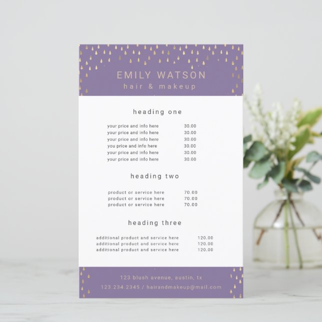 Chuva Dourada baixa Serviço de Folha Faux e Folhet (Em pé/Frente)