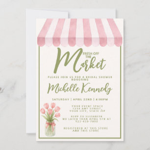 Chuva Floral Verde Fresca do Mercado Convite para