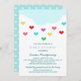 Chuva Nuvem e Corações | Convite para chás de fral