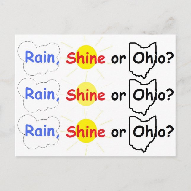 Chuva, Shine ou Ohio? Cartão Postal (Frente)
