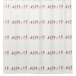 Chuveiro Belas aves de cobre em um fio | Cortina para Banhe