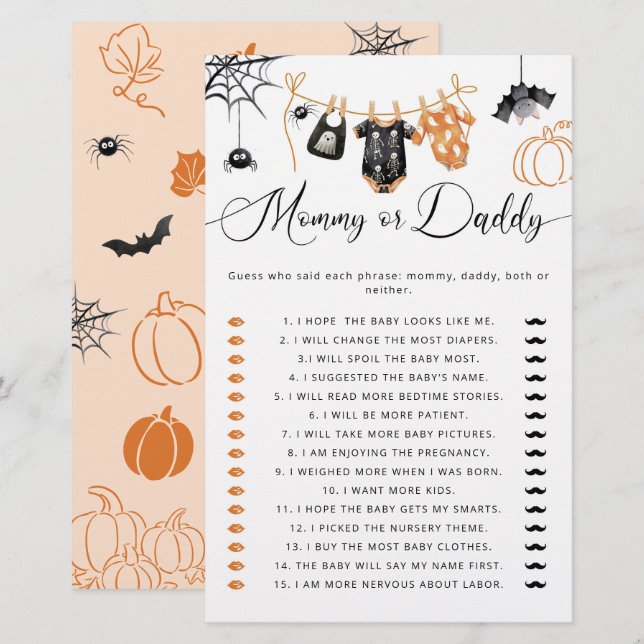 Chuveiro de Bebê Little Boo Mommy or Daddy (Frente/Verso)