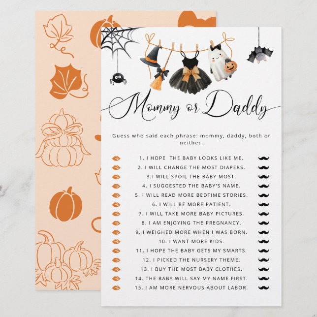 Chuveiro de Bebê Little Boo Mommy or Daddy (Frente/Verso)