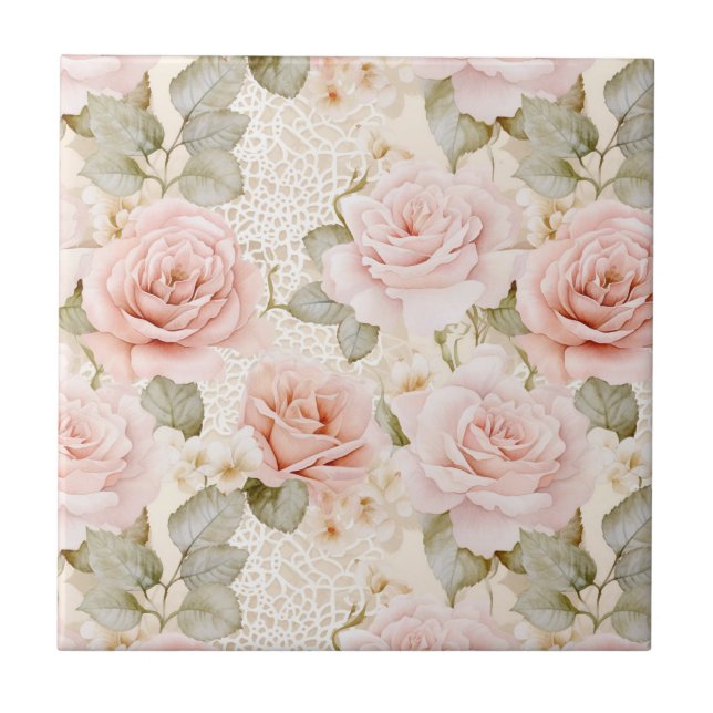 Chuveiro de Noiva Floral Rosa Bege (Frente)