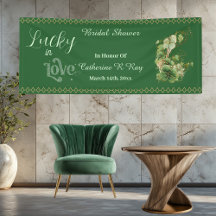 Chuveiro Nupcial Quadro Dourado Lucky in Love Trev