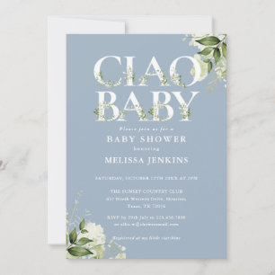 Ciao Baby Floral Tudo Em Um Convite de Chá de Bebê