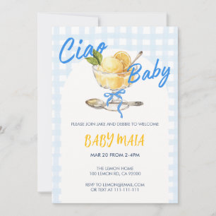 Ciao Baby Lemon Sorbet Chá de fraldas Convite