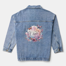 Ciao Watercolor Butterfly Jaqueta Denim