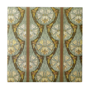 Cicadas e lírios, Insetos Plantas Arte Floral Nouv