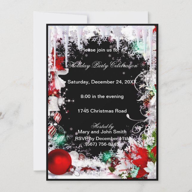 Ciclos De Gelo Convite de festas De Natal Da Neve (Frente)