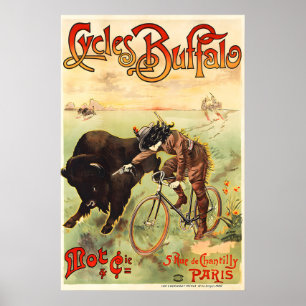 Ciclos Pôster de Bicicleta Vintage Buffalo