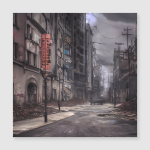 Cidade abandonada   Posto Apocalyptic Dystopian Wo