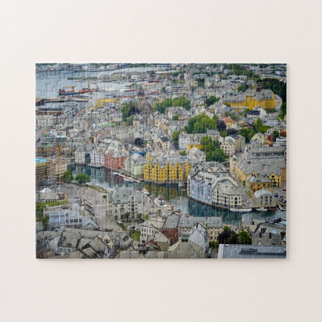 Cidade Alesund de Nouveau da arte, quebra-cabeça (Horizontal)
