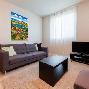 Cidade Asteca   AI Art Poster