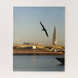 Cidade com Quebra-cabeça de pássaro