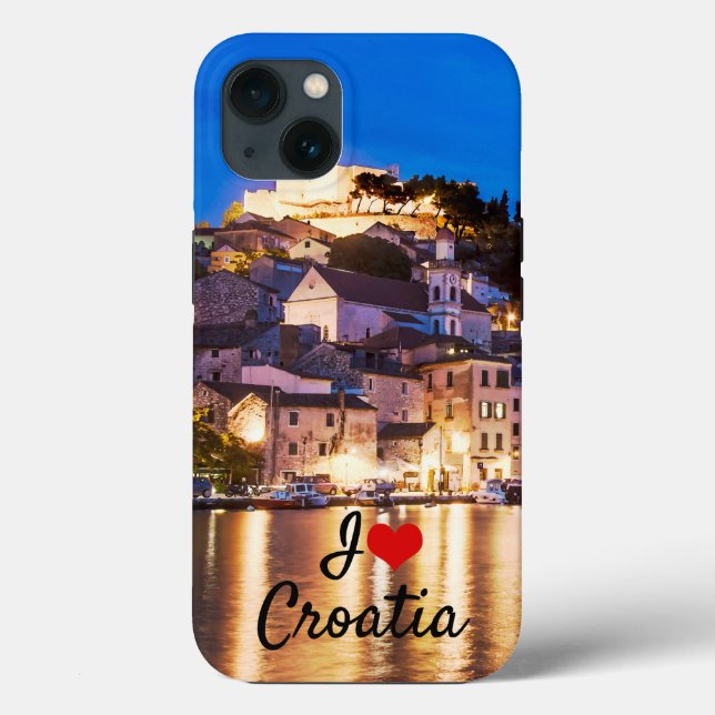 Cidade croata de Sibenik à noite (Verso)