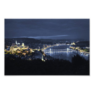 Cidade de Budapeste (Hungria) à noite Foto Impres