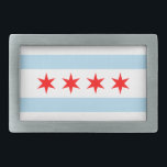 Cidade de Chicago Flag Souvenir<br><div class="desc">Design retangular baseado na bandeira de Chicago com listras brancas, azuis e vermelhas. Se quiser adicionar uma mensagem de texto personalizada, você pode combinar as cores com os códigos FF000 para vermelho, B3DDF2 para azul claro ou até branco. Crie um presente para um dos padrinhos de casamento do seu casamento....</div>