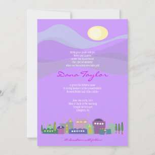 Cidade de David Jewish Baby Naming Convite Hebraic