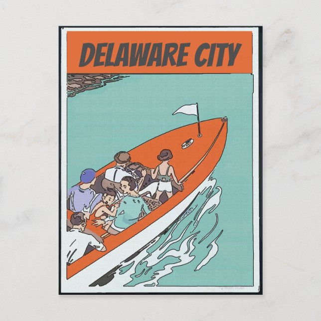 Cidade de Delaware, Passeio de Barco, Cartão Posta (Frente)