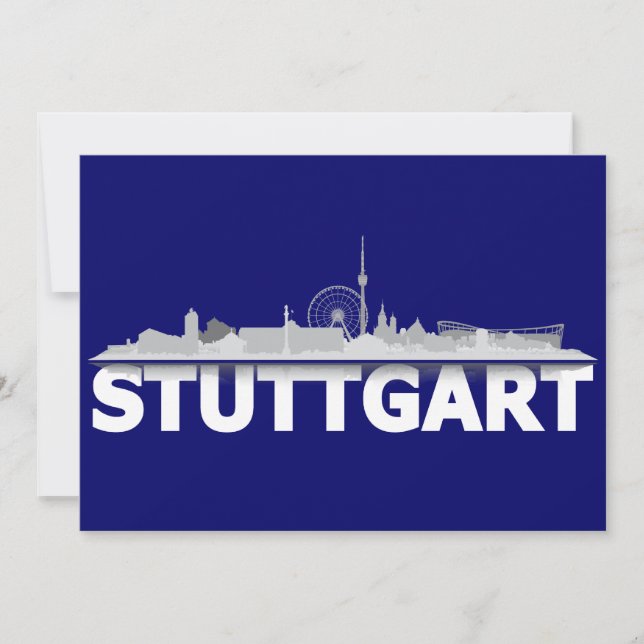Cidade de Estugarda Skyline - cartão postal, (Frente)