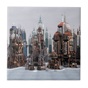Cidade de Fantasia Futurista Arte de Horizonte de