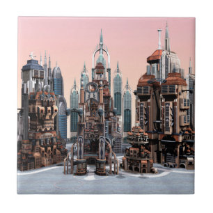 Cidade de Fantasia Futurista Arte de Horizonte de