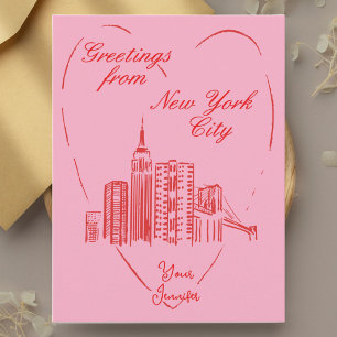 Cidade de Nova York Cartão postal de saudação pint