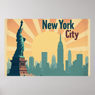 Cidade de Nova York –  Poster do Horizonte de Nova