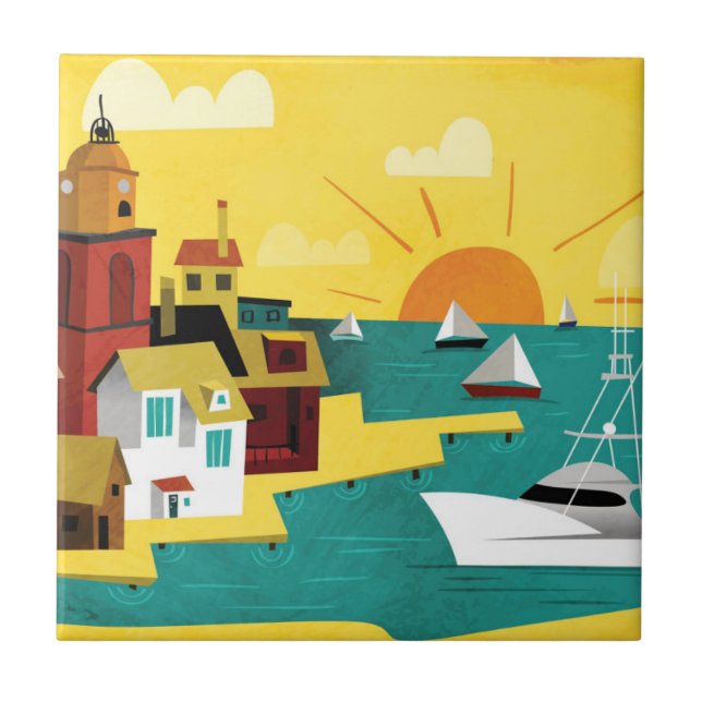 Cidade de porto abstrata (Frente)