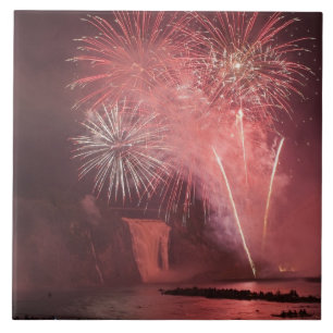 Cidade de Quebec, Quebec, Canadá. Fogos de artifíc