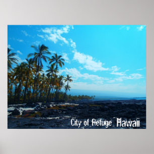 Cidade de Refúgio Grande Ilha Hawaii poster cêni