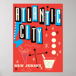 Cidade do Atlântico poster de viagens de jogos de