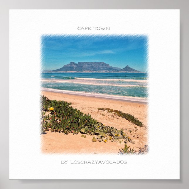 Cidade do Cabo, Mesa de montanha, Poster (Frente)