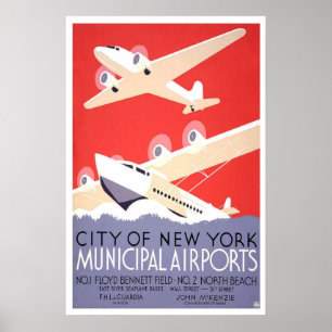 Cidade do poster municipal dos aeroportos de New