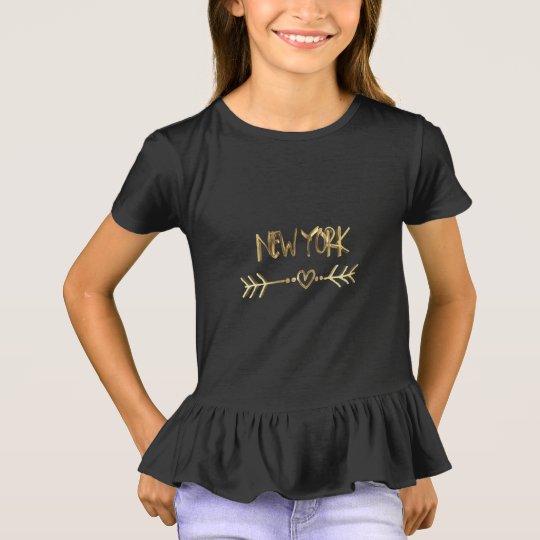 Cidade dos EUA da tipografia do olhar do ouro de Camiseta