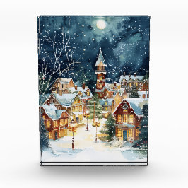 Cidade ilustrativa de Natal na neve