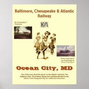 Cidade Maryland do oceano, poster das viagens