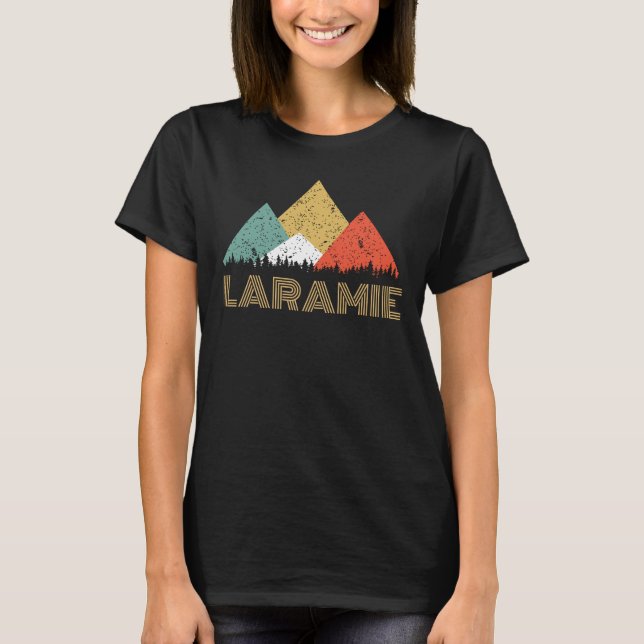 Cidade retro da camisa da montanha de Laramie (Frente)