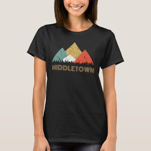 Cidade retro da camisa da montanha de Middletown (Frente)