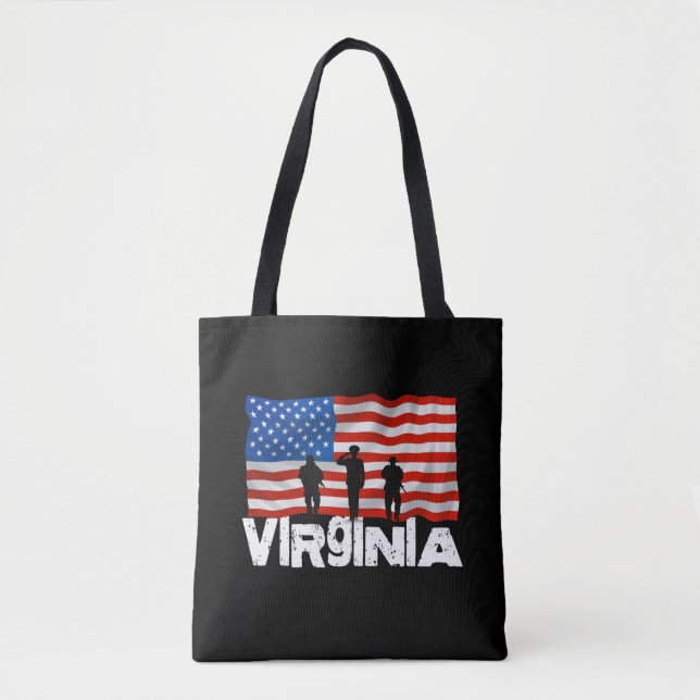 Cidade Virginia Americana Flag Tote Bag (Frente)