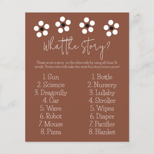 Cielito Lindo Cartão de Estória de Chá de fraldas  (Frente)