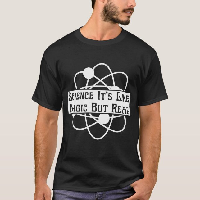 ciência é como mágica mas camiseta real (Frente)