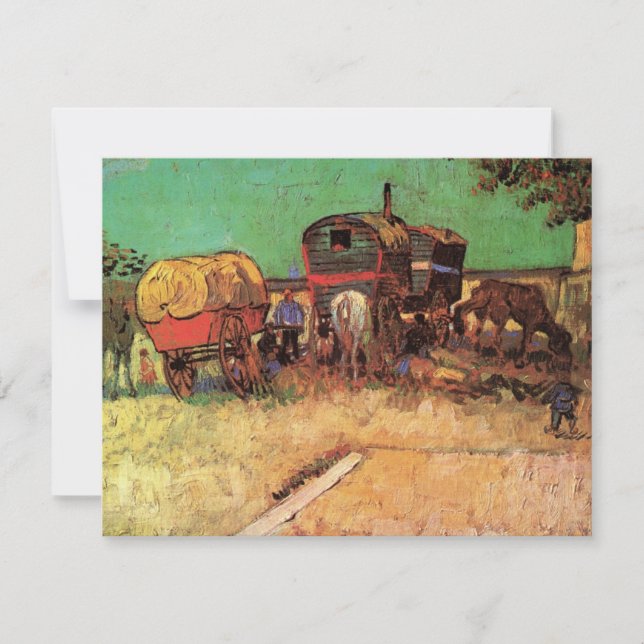 Ciganos com Caravanas de Vincent van Gogh (Frente)