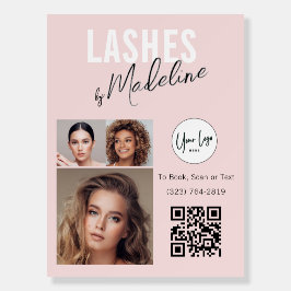 Cílios Foto Código QR Logotipo Roteiro Rosa Corado