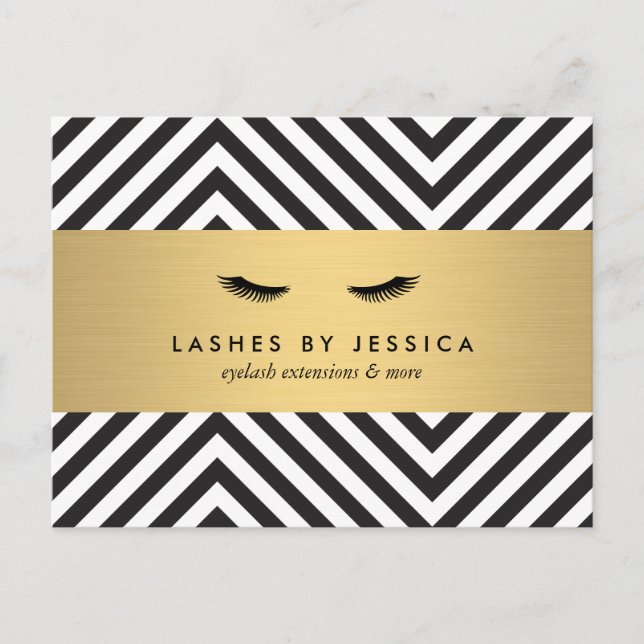 Cílios Glamurosos com Padrão Ousado Cartão Postal (Frente)