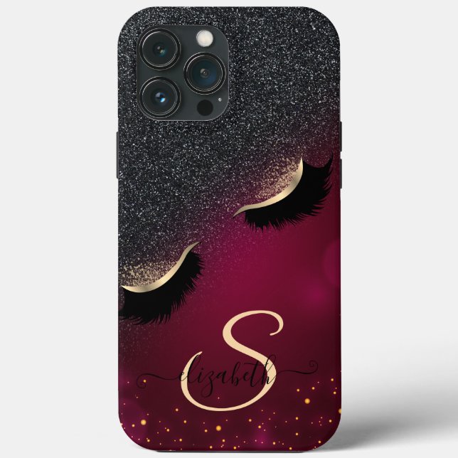 Cílios Postiços Glitter Preto Vermelho (Verso)