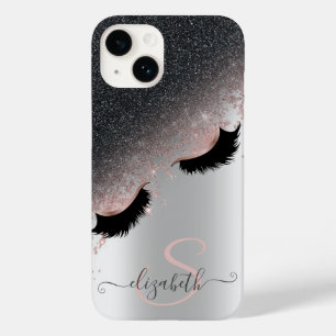 Cílios Postiços Rose Gold Preto Brilho Prata
