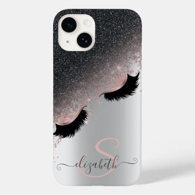 Cílios Postiços Rose Gold Preto Brilho Prata (Verso)